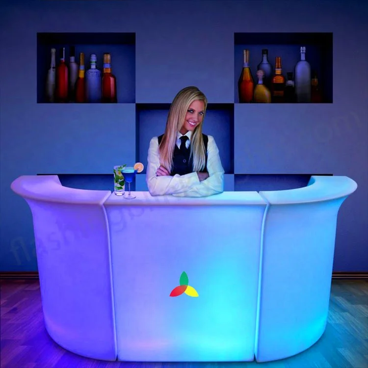 Wholesale nightclub furniture round bar counter /outdoor tiki bars/Glowing bar table stools