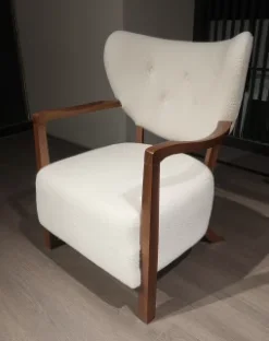 Danish Designer Antique Single Sofa Chair North American Arm Bone Armrest Cashmere Leisure Chair