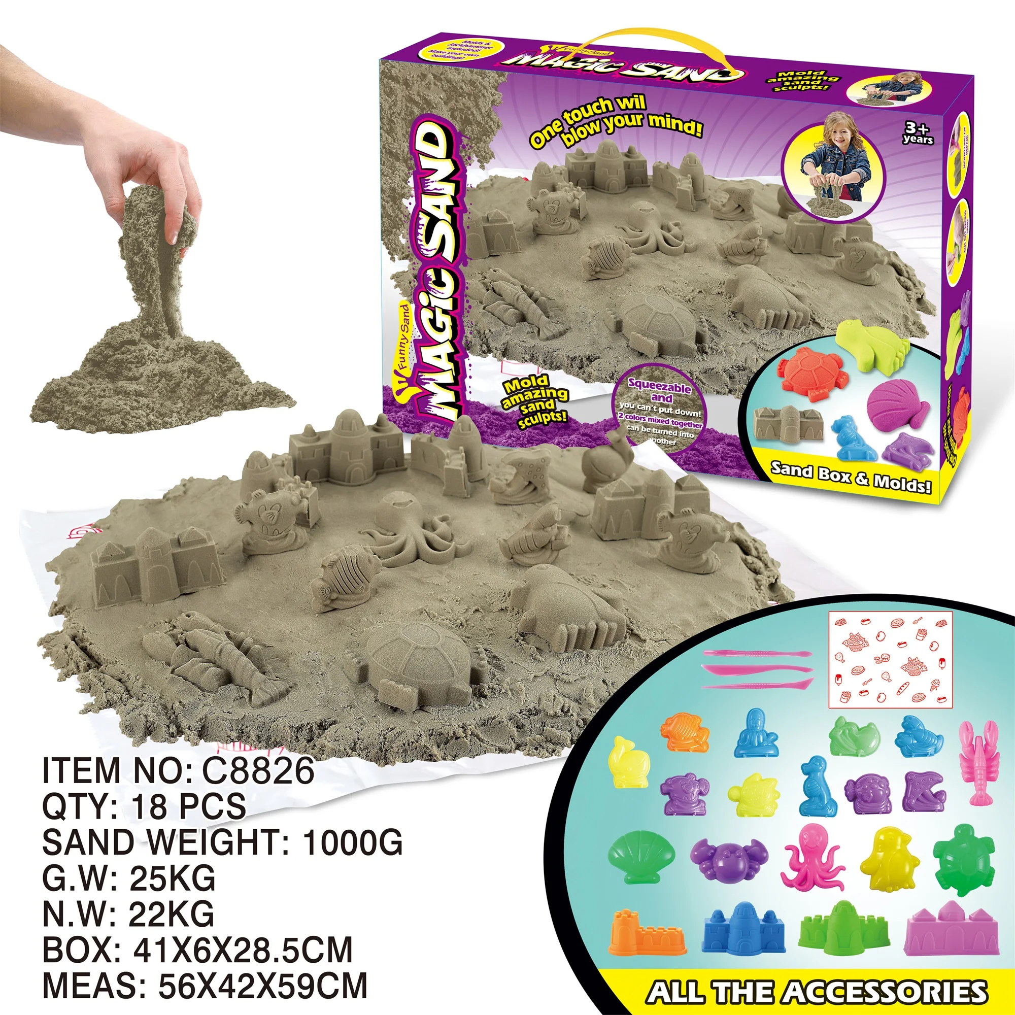 Hot Sale Magic Modeling Sand Educational Preschool Toys for Kids outer space sensory toys with sand magic space sand