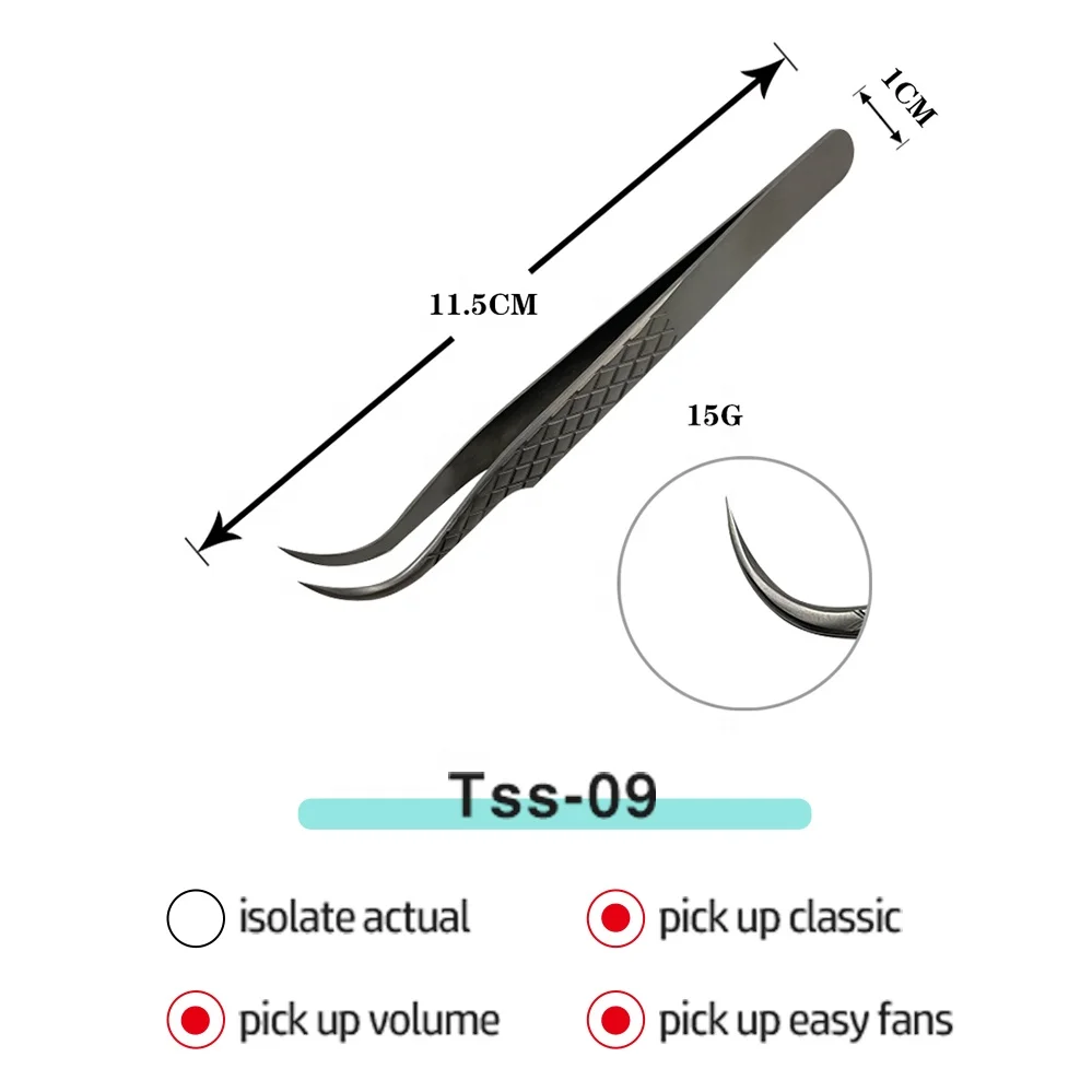 Drop-shipping Fiber Tip Tweezer Volume Fan Eyelash Tools Custom Lash Tweezers Fiber Tip Isolation Eyelash Tweezers