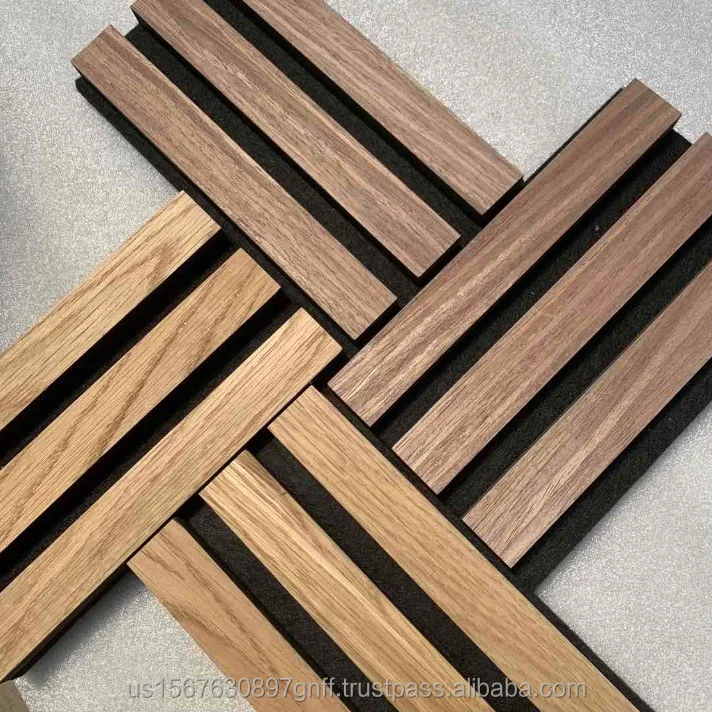 Выставочные Звукоизолированные деревянные планки настенные панели MDF акустическая панель