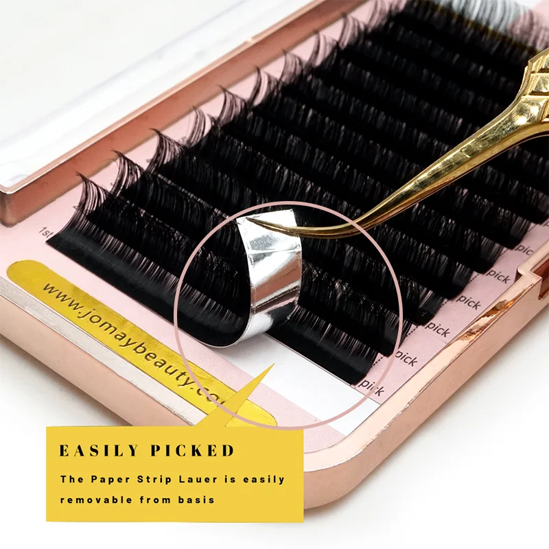 silk fiber 100% handmade individual human hair silk 8mm private  russian volume eyelash extension private label