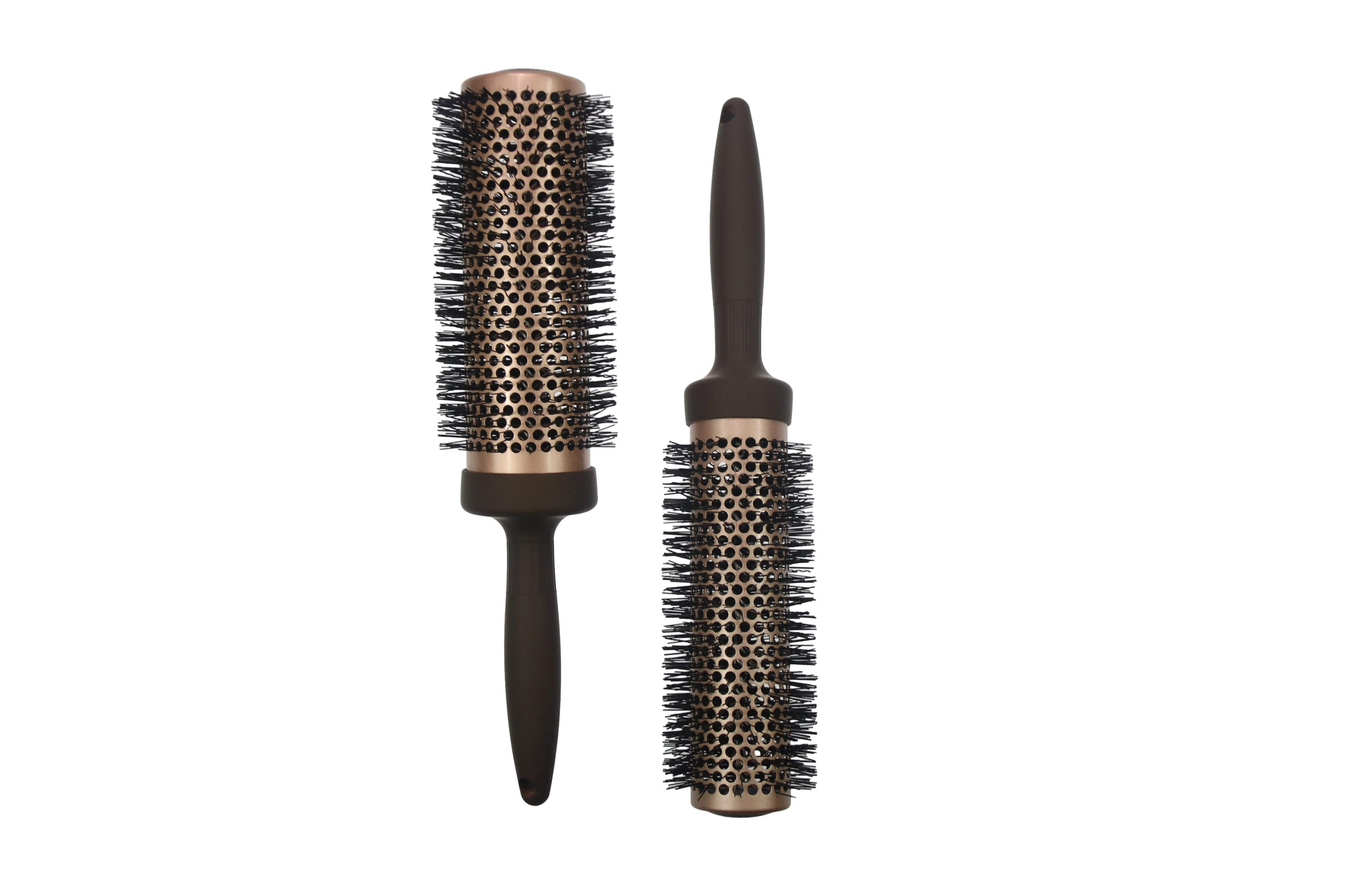 4pcs Professional Boar Bristle Thermal Ionic Hairbrush Hair Salon Round Brush Ceramic For Curling Styling & Blow Drying