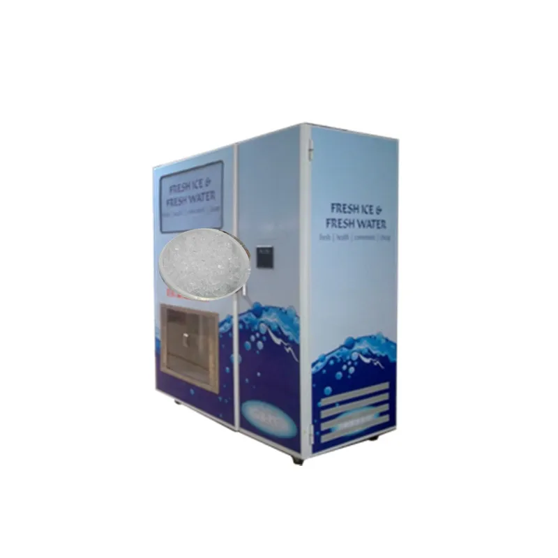 Outdoor Ice Block Maker And Purified Water Vending Machine With Auto Bagging