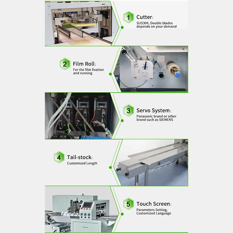 Horizontal wafer biscuits packaging machine food packing machine bread packing machine