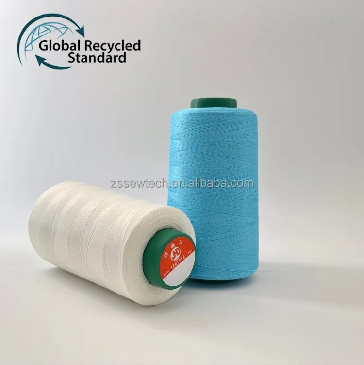 100 Recycled GRS sewing thread recycled Polyester 40/2  SpunPoly  4000Y for industrial sewing machine
