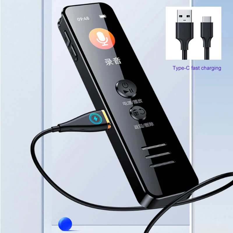 V62 32GB Professional Sound Recorder MP3 Hearing Aid Function Portable Digital Voice Recorder for Meeting HD Recording