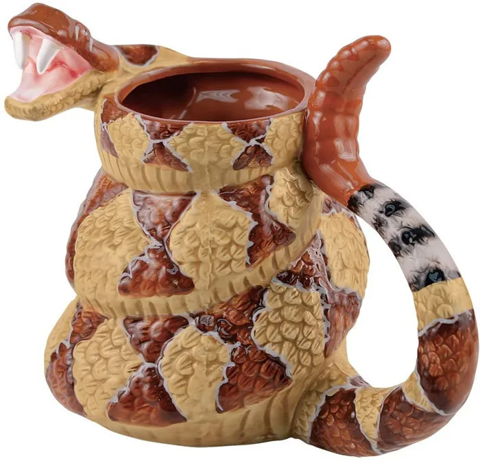 Необычные Керамические кружки 3D в виде змеи кофейная кружка с животными