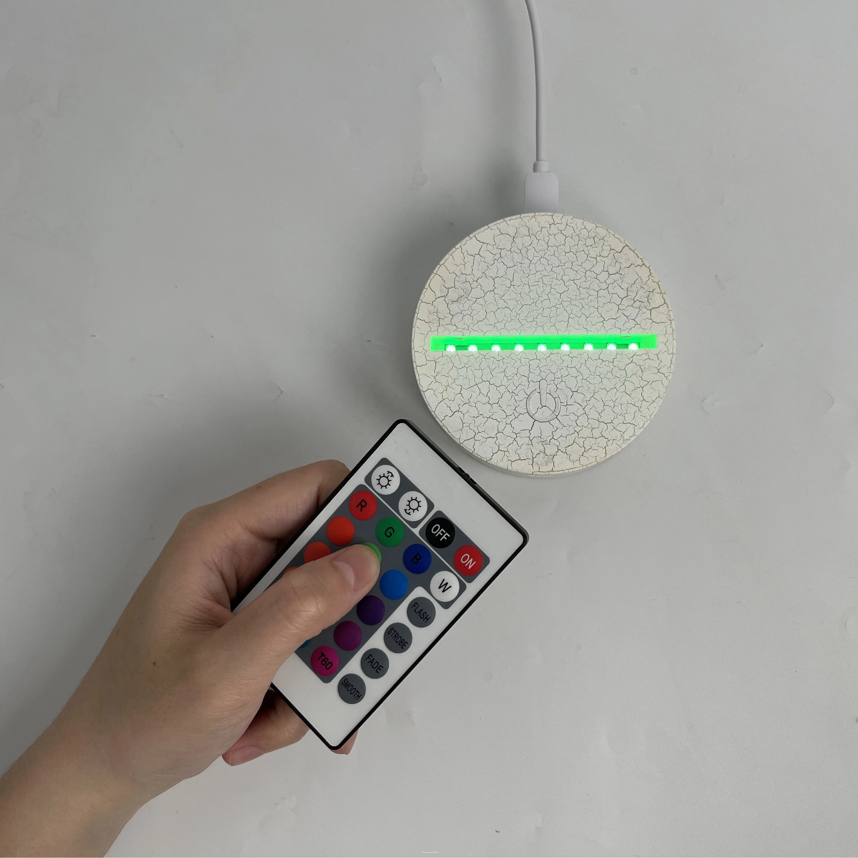 Christmas Gift USB Lamp Base Children Bedside LED 3D Lamp Base 16 Colors Changing 3D Light Base with Acrylic