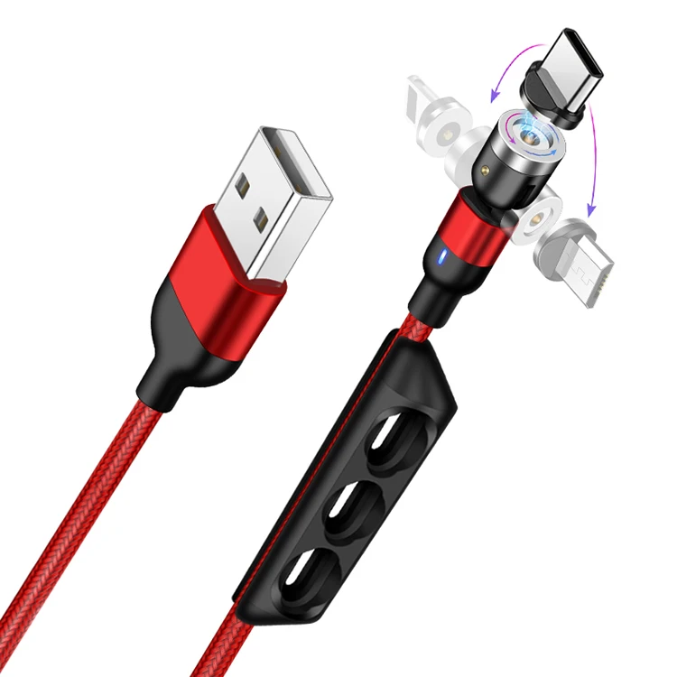 1M 3.3ft 2M 6.6ft Magnetic On Stock Phone Charger Cable 540 degree Free Rotation Magnetic USB Cable USB C Charging Cable