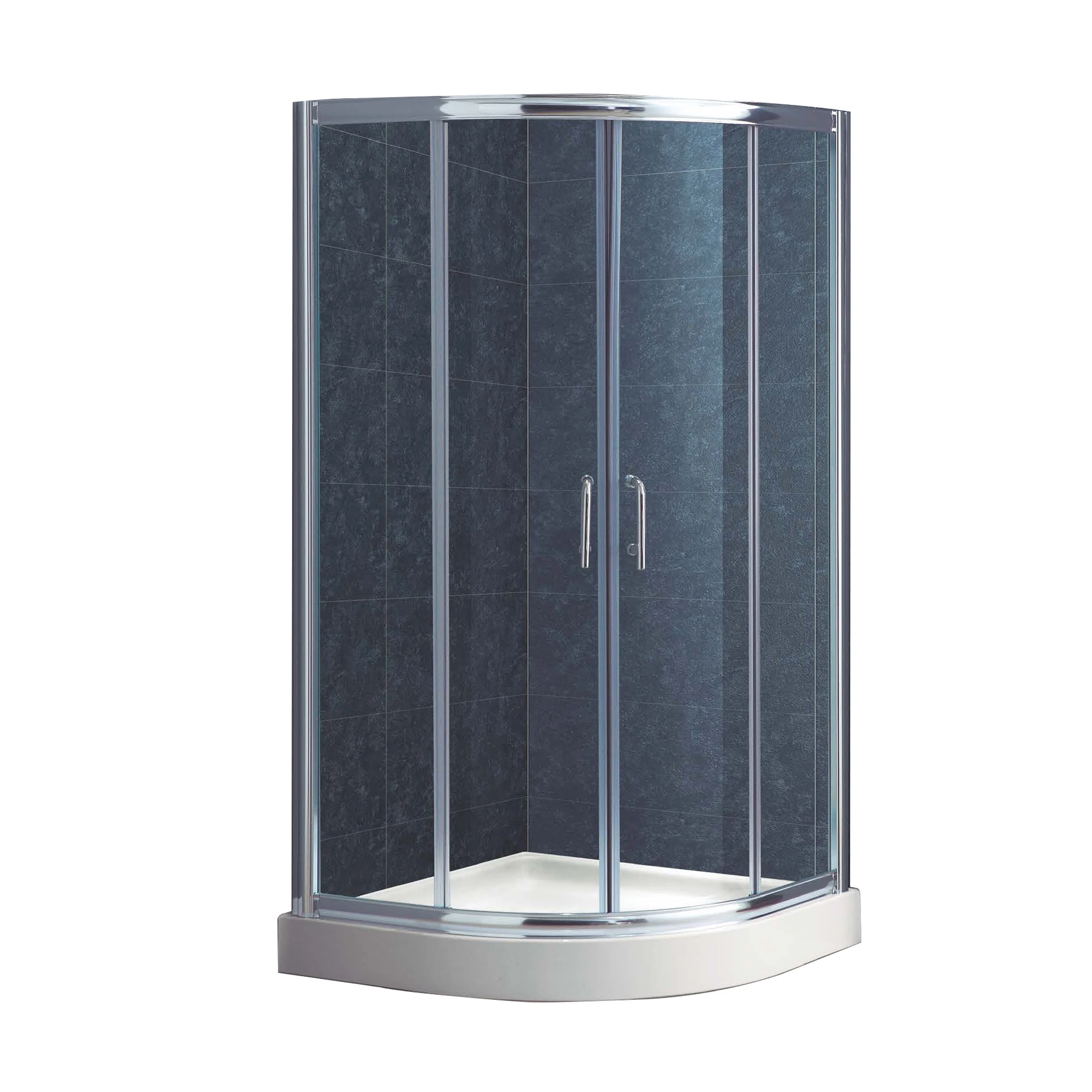 6009 Aluminum Profile Tempered Glass Sliding Shower Cabin Bathroom Rv Shower Door