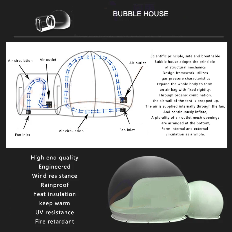 Wedding Transparent  Bubble Inflatable House Outdoor  Tent