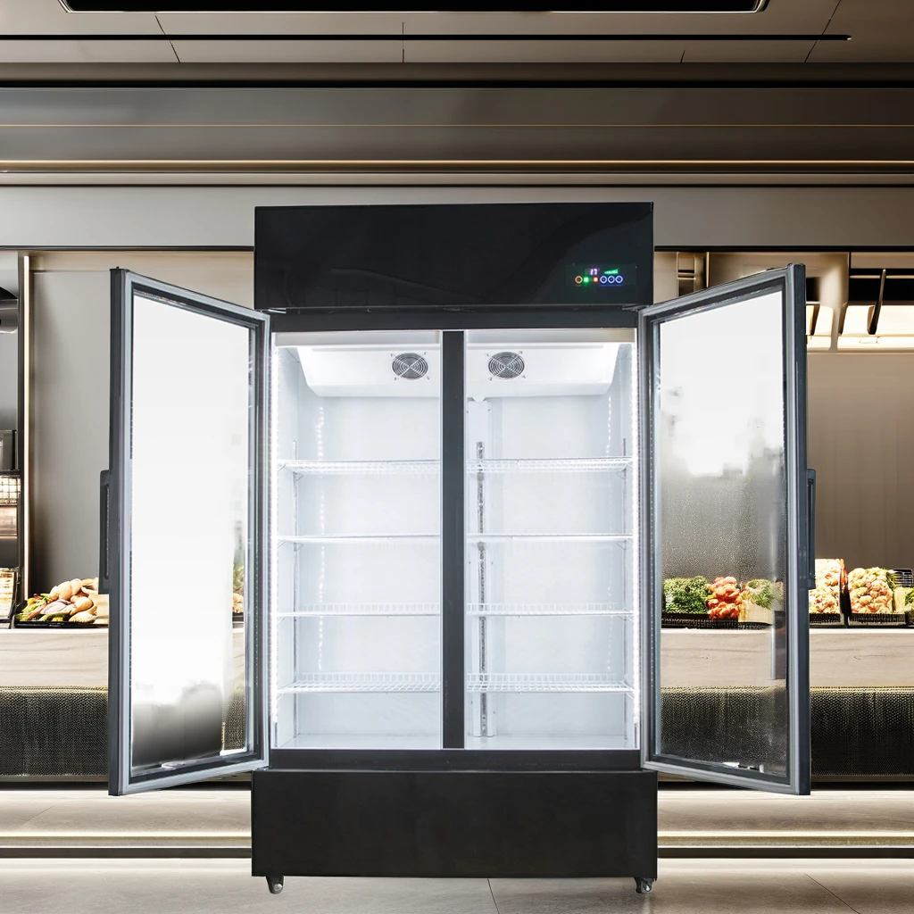 Commercial Single-Temperature Compressor Vegetable and Fruits Display Cooler with Glass Door for Drinks Freezer Refrigerator
