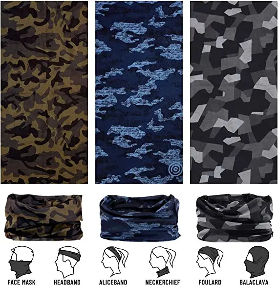 Wholesale Unisex Custom Design Printed Logo Buffs Seamless Tube Tubular Sports Bandana Scarf Face Cover Neck Gaiter For Men