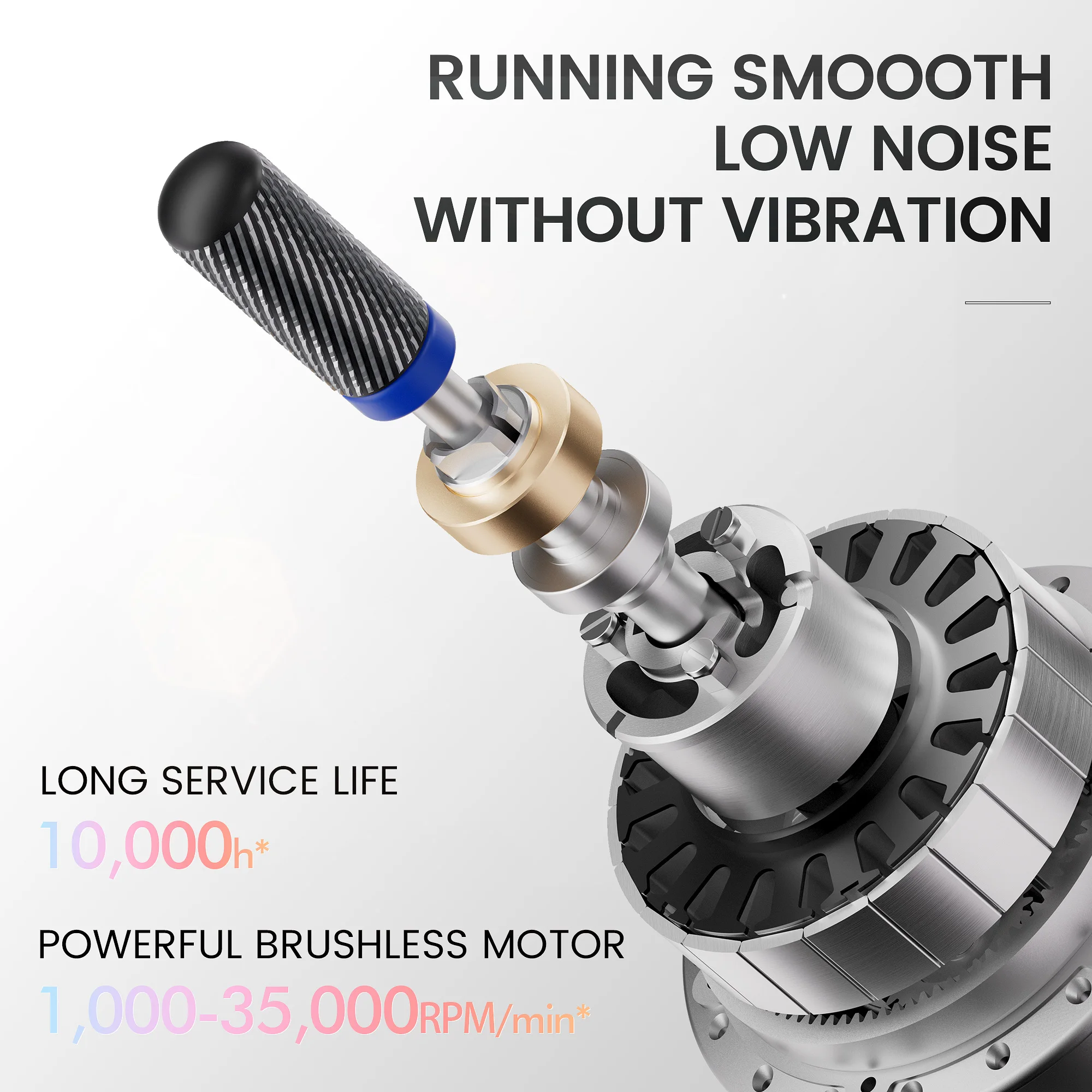 LUGX Waterproof Low Noise 2024 New Strong 35000 rpm Professional Cordless Rechargeable Nail Drill Machine Nail Drill