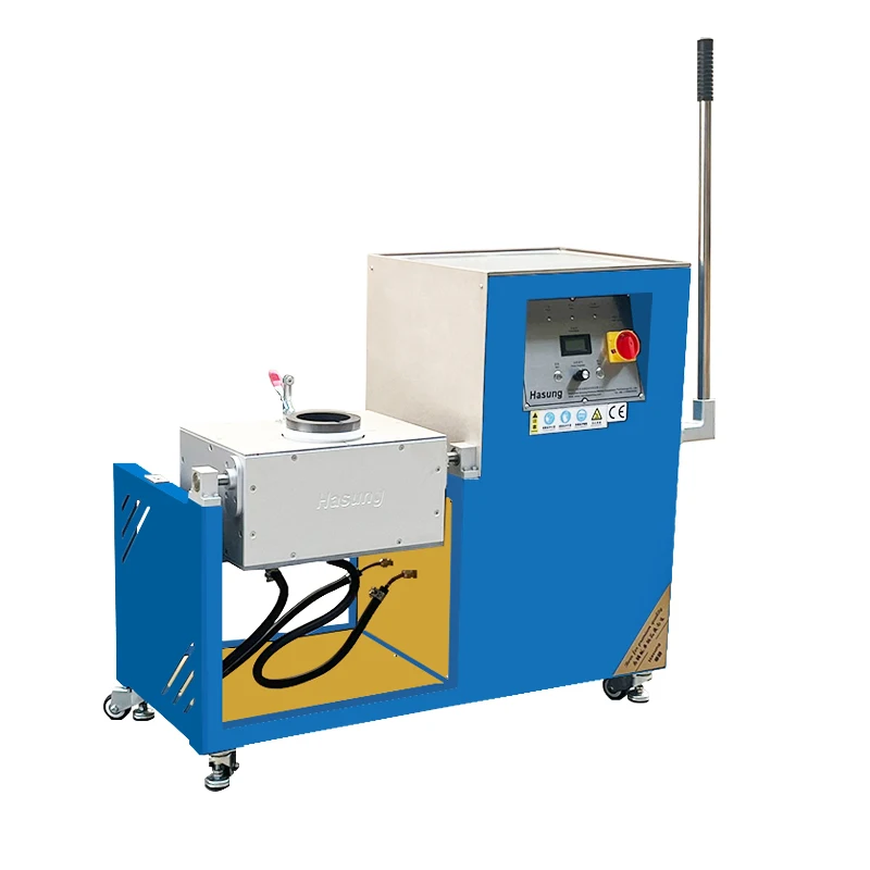 High Performance Melting Equipment Gold Silver Copper Alloy Smelter Manual Pouring Tilting Induction Melting Furnace