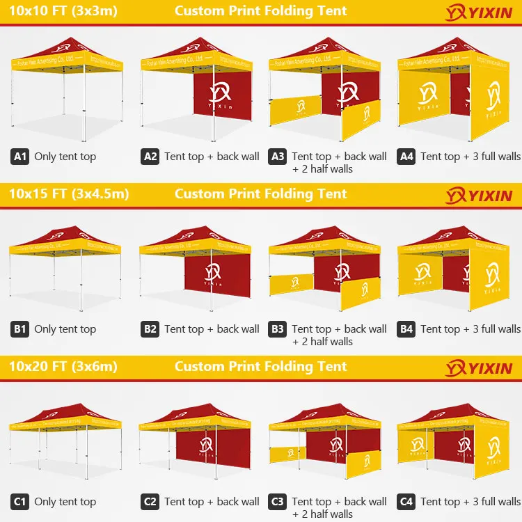 Wholesale Aluminium Tent Trade Show Event Promo Folding 40mm 3x3 Vendor Custom Logo Pop Up Advertising Outdoor 10x10 Canopy Tent