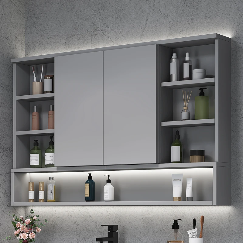 Folding concealed mirror cabinet bathroom wall cabinet in bathroom