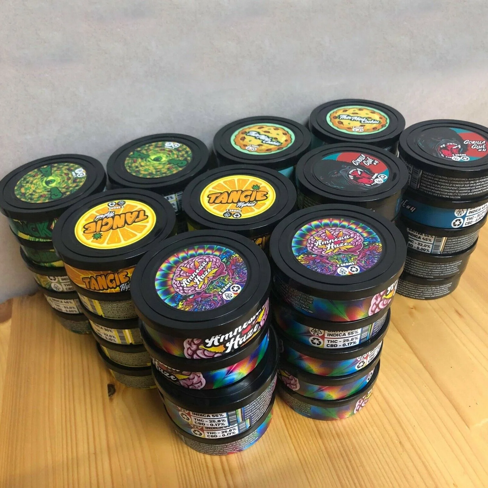 
Cali pressitins custom flavors logo stickers hand close press it tin tuna can for herb 