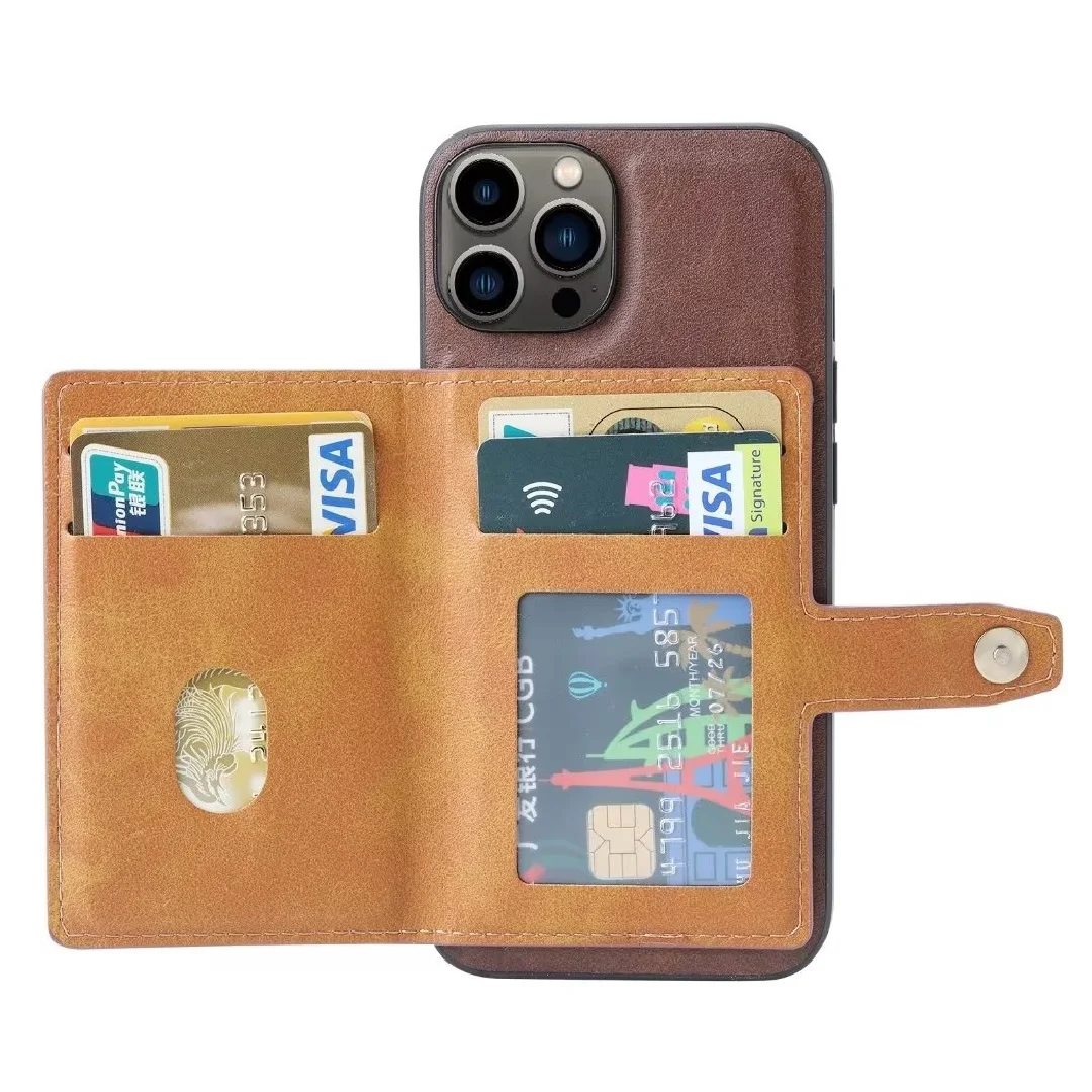For iPhone 14 Card Slot Leather Cases for iPhone 14 Pro Max Leather Clip Cases