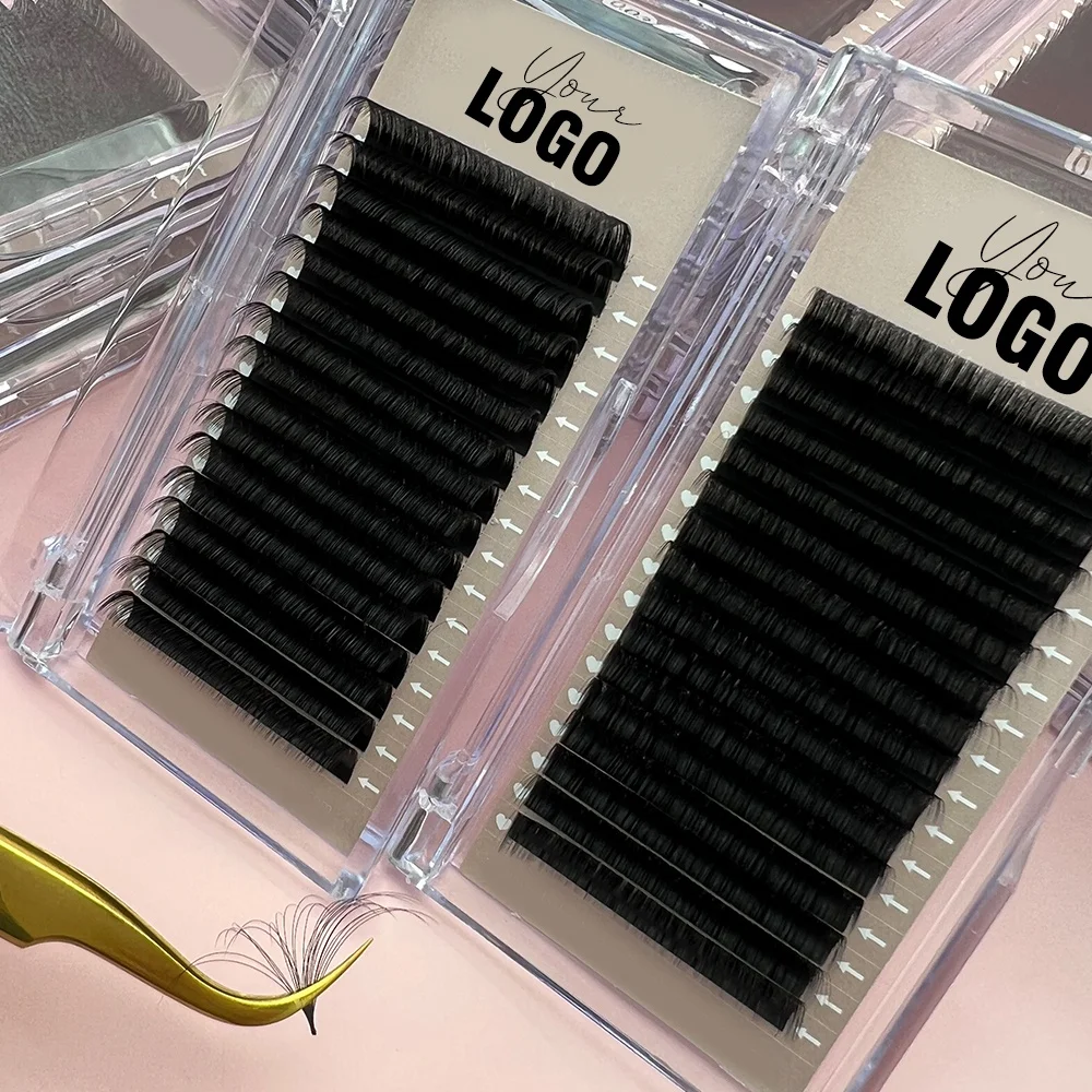 Mega Volume Private Label Cashmere 03 05 07 Eyelash Extension 8-25mm Wholesale Dark Matte Velvet Mink Lash Tray Extension Supply