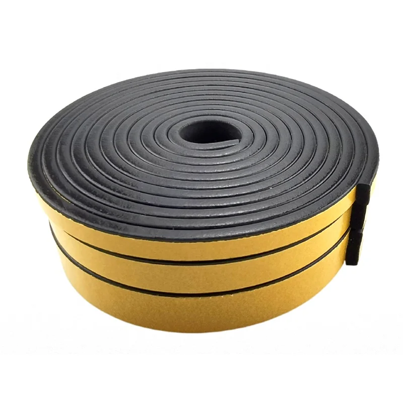 Square shape Adhesive EPDM foam rubber sealing strip for cabinets