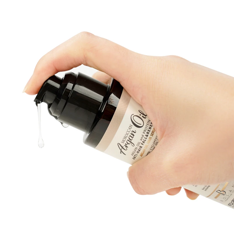 
Private label pure 100% natural Argan hair oil for hair growth glass bottles 