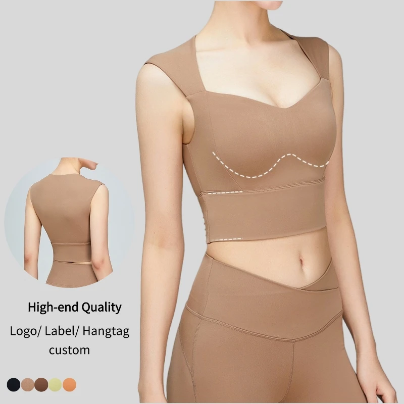 Wholesale Sports Bra Padded Push Up Workout Clothes Women Activewear Yoga Crop Top Gym Fitness Tank Shockproof Sexy Bras