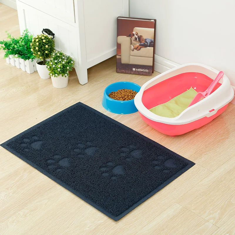 High quality anti slip waterproof large pet pvc coil trapper toilet mat pet cat litter mats cat litter trapping mats