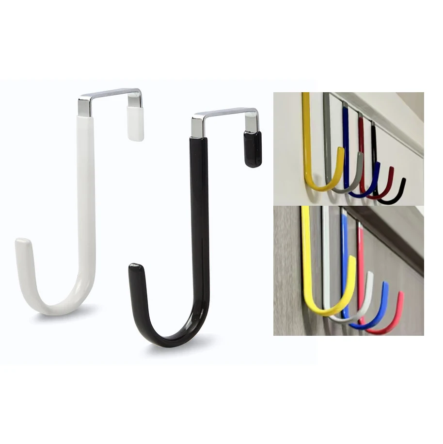Door Plastic Coating door hooks Hanger custom over the door hooks for hanging Living Room Bathroom Kitchen Hanging Clothes