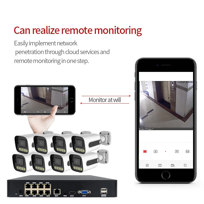 5mp 8ch dual light source POE KITS IP cctv camera system POE Nvr Audio Record Kits