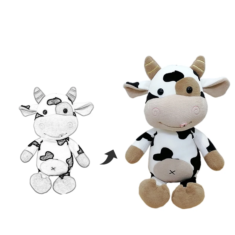 Custom Cow Made Mascot Plush Toy OEM ODM Soft  Anime Cartoon Stuffed Animals Plushies Kawaii Doll Manufacturer