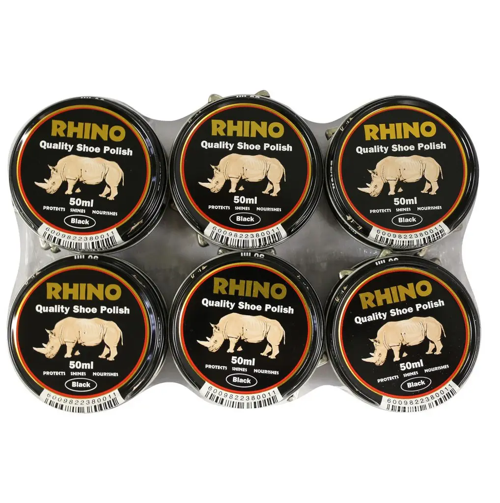 Rhino quality shoe polish 50ml Black color shoes and leather shinning hot sale shoe polish  OEM/ODM  FACTORY MADE