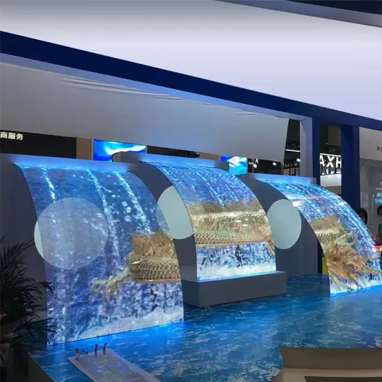 Hongwei P2 P3 P6.67 P7 Adhesive Super Slim Led Screen PCB Board Flexible Transparent Film Advertising LED Display