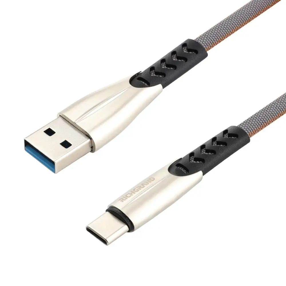  Высококачественный металлический кабель USB Type-C для быстрой зарядки дата 3 0 1 м под заказ Samsung S10 Note 10 Huawei Mate 30 P30