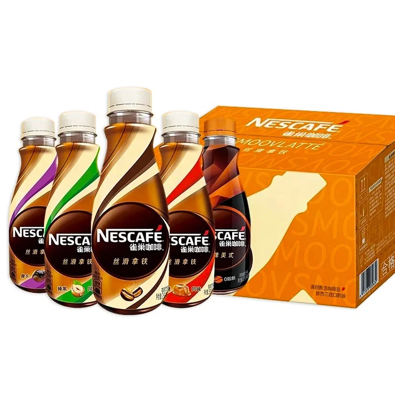 268ml Silky Latte Flavor Bottled Coffee Ready to Drink Refreshing Beverage For Late Nights Box Packaging