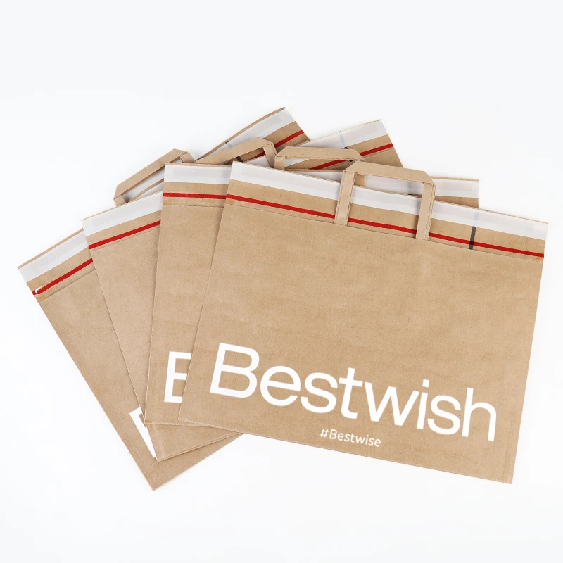 Custom Natural Color Kraft Paper Mailing Bag Eco Friendly Biodegradable Mailer Bag