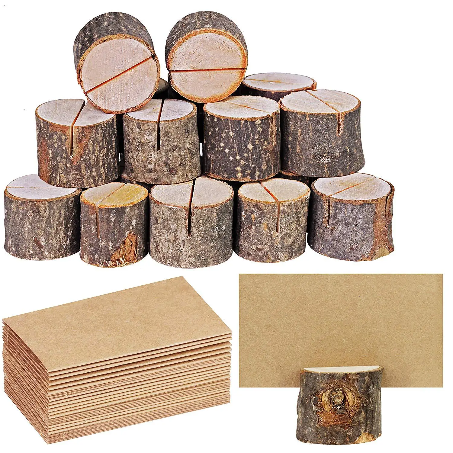 Rustic Table Number Holder  for Wedding Party Table Name Photo Holder Wood Place Card Holder