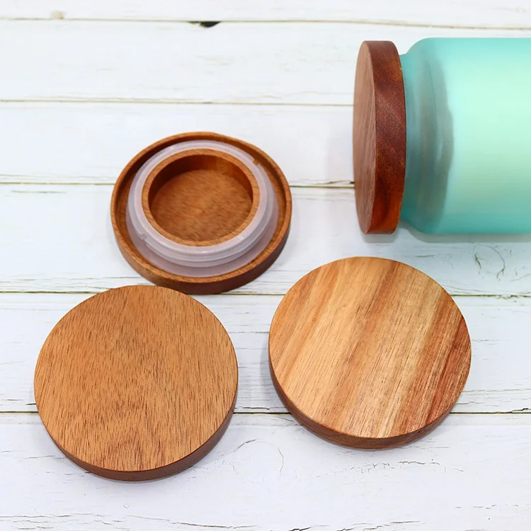 Vietnam high quality acacia wood candle cover round solid sealed wooden wax lid custom size storage wooden lid