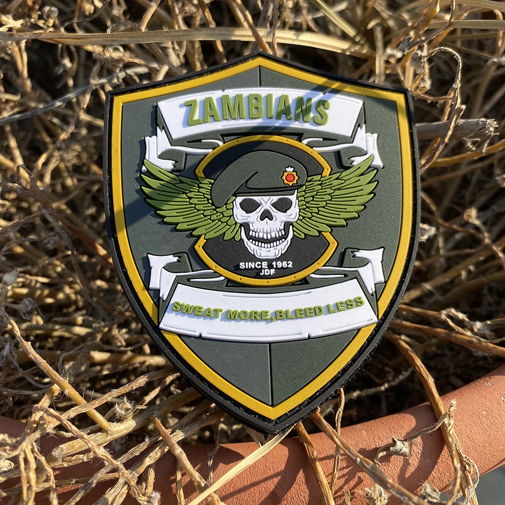 Factory Made Custom Skeleton Rubber Patch Tactical Pvc Patches 2d Design Logo Embossed Pvc Badges