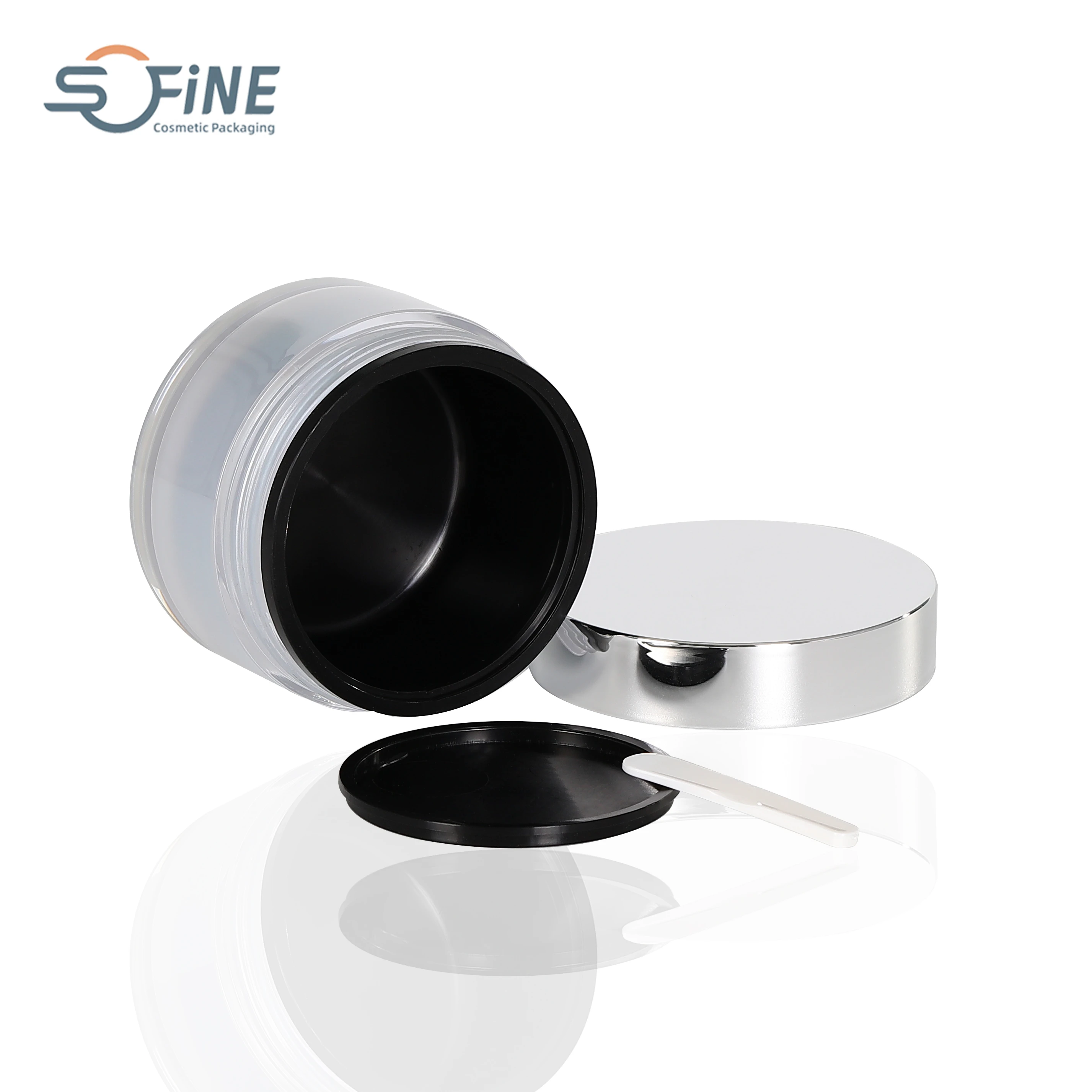 100G  luxury round jar cream container with plastic lid for cosmetic packaging