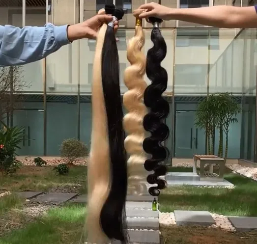 Wholesale Peruvian Double Drawn Human Hair Weave Bundles, Asian Virgin cuticle aligned bone straight human hair weaving