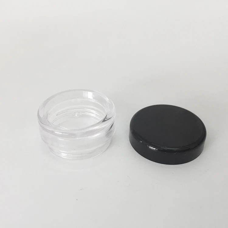 Plastic PS clear 3g round cosmetic jar