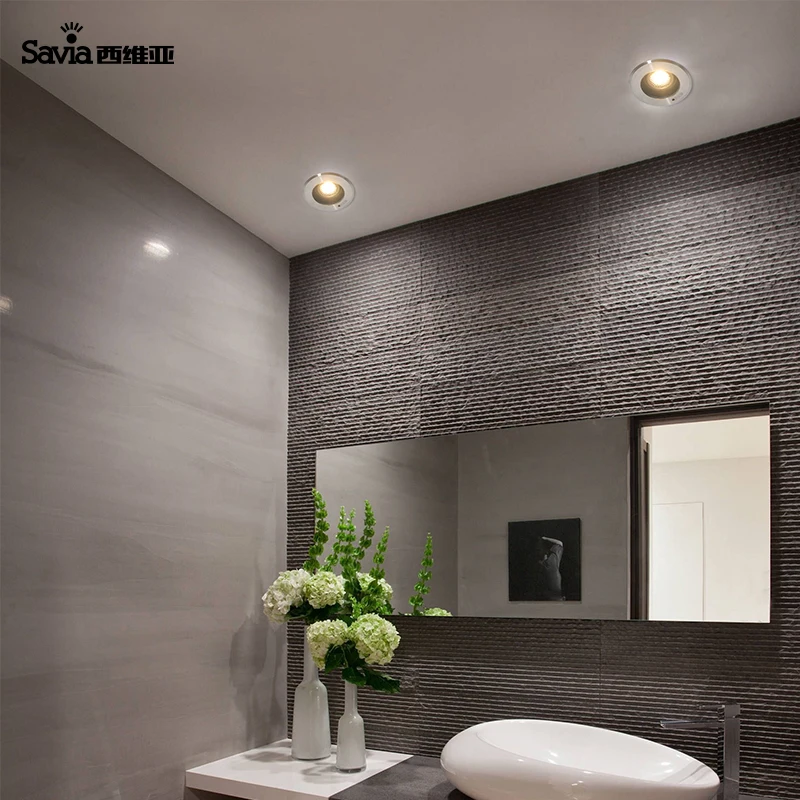 Savia Waterproof IP67 Round Outdoor Garden Corridor Balcony Hotel Shade Ceiling Recessed LED 7W Beam Adjustable Spot Downlight