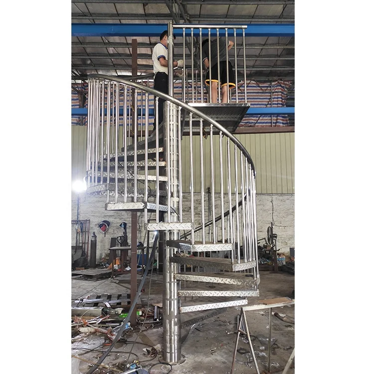 Factory Cheap Price Space Saving Stainless Steel 304 Spiral Staircase Small And Exquisite Iron Railings Interior Handrails Stair
