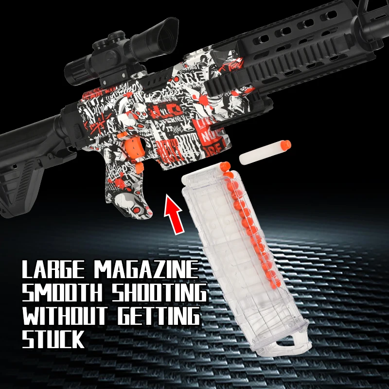 HW Electric Graffiti Luminous 416 Rifle Vector UMP Submachine Gun Repeating Soft Bullet Gun Outdoor Shooting Game Toy for Boys