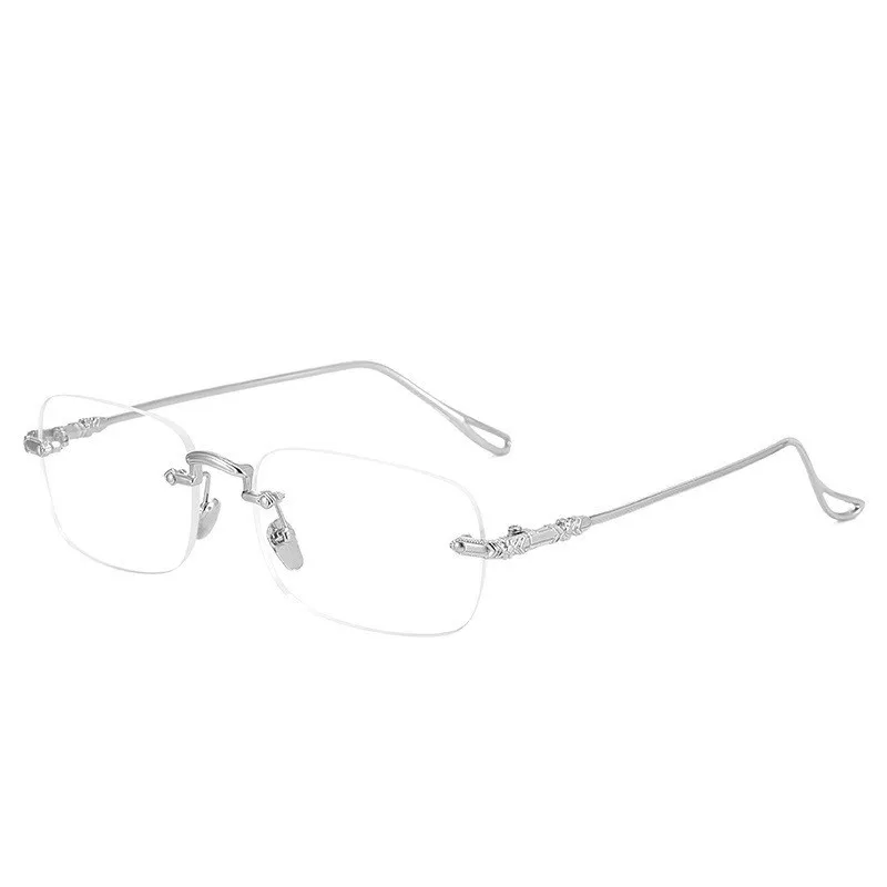 unisex rimless designer anti blue light bifocal presbyopia women men reading glasses with blue light protection