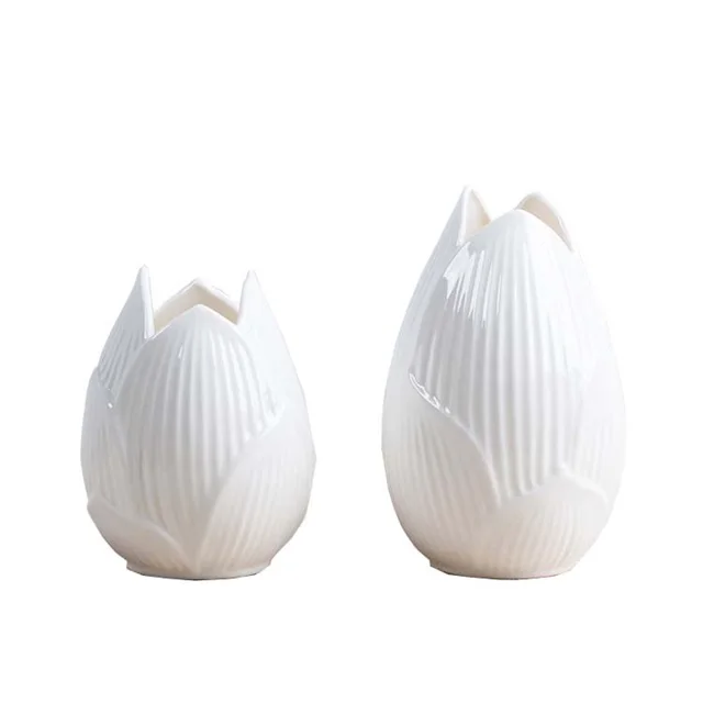 
European Retro Minimalist Simple Style 10*12.5 White Ceramic Vase For Home Wedding Decoration 