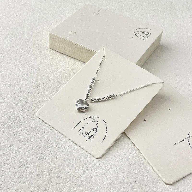 Custom Printing Gold Foil Logo Ivory Card Paper Jewelry Packaging And Display Earring Ring Necklace Cards