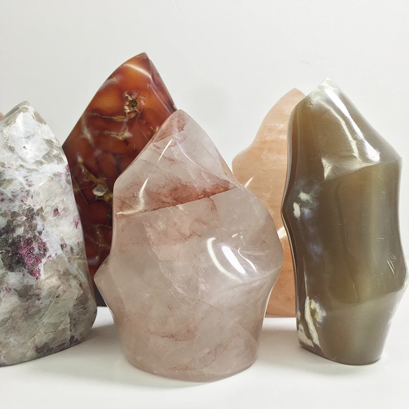 Wholesale Agate Polychrome Jasper Red Quartz Crystal Stone Flames